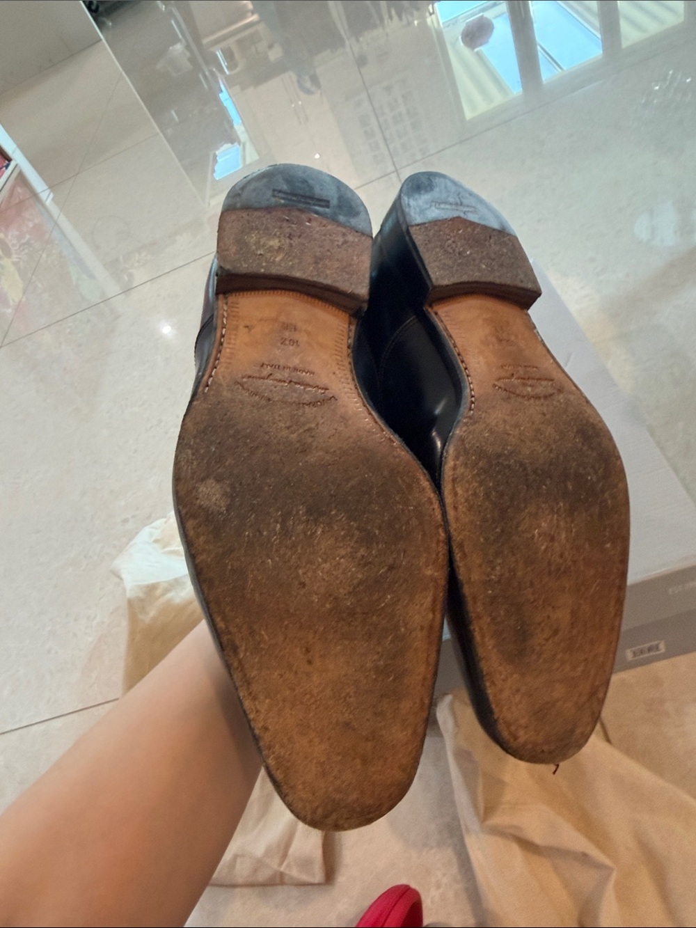 Salvatore Ferragamo Black Leather Oxford Dress Shoes - Picture 5 of 5